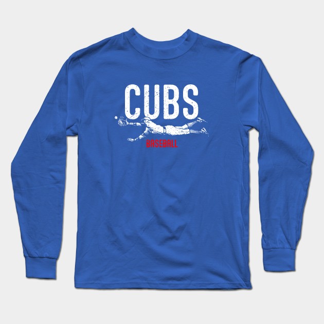 Cubs Vintage Catch Long Sleeve T-Shirt by Throwzack